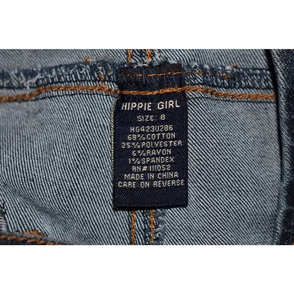HIPPIE GIRL NEW $40 Flare Leg Denim Overalls Dark Wash Adjustable Girl's 8 - Picture 4 of 4